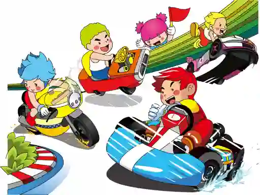 Permainan Cartoon Kart Puzzle secara online