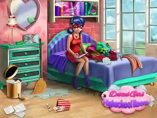Permainan Dotted Girl: Highschool room secara online