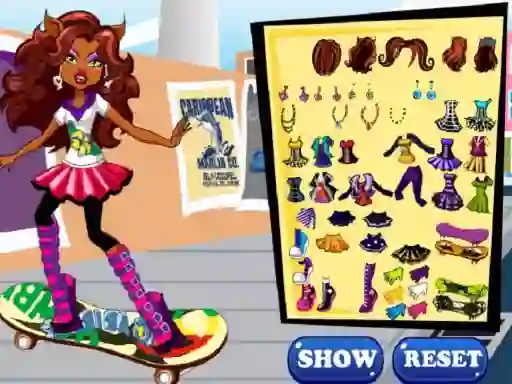 Permainan Clawdeen skates secara online