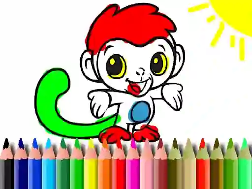 Permainan Back To School: Monkey Coloring secara online