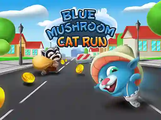 Permainan Blue Mushroom Cat Run secara online
