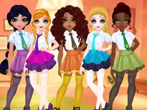 Permainan Princesses BFF Rush To School secara online