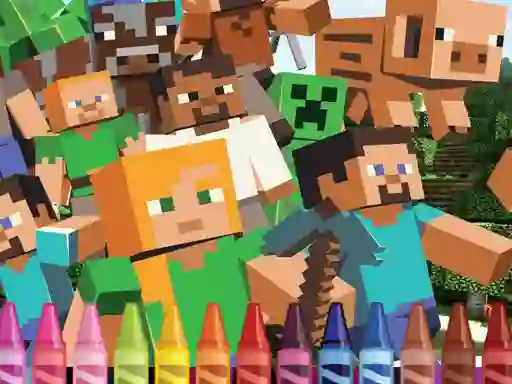 Permainan 4GameGround Minecraft Coloring secara online