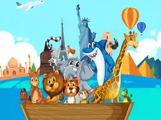 Permainan Crazy Friends Travel The World Puzzle secara online