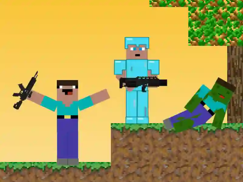 Permainan Noob vs Pro: Zombie Apocalypse secara online