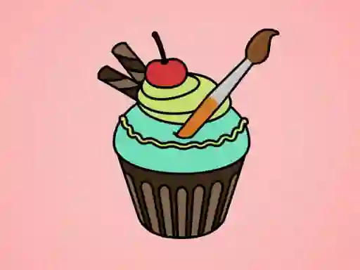 Permainan Yummy Cupcake Coloring secara online