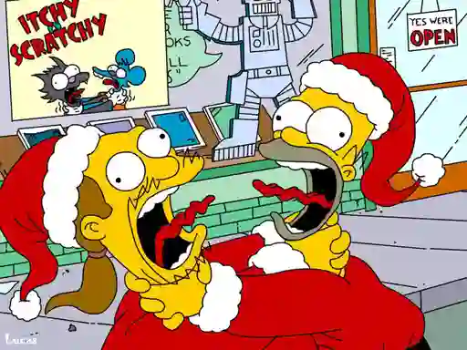 Permainan Simpsons Christmas Jigsaw Puzzle secara online