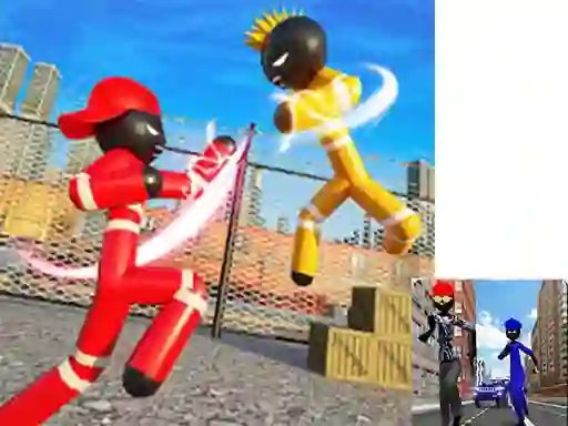 Permainan Stickman Police vs Gangsters Street Fight secara online