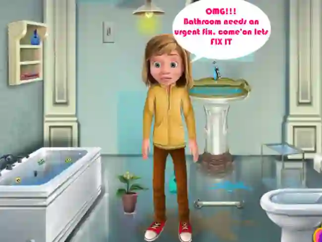 Permainan Riley Bathroom Cleaning secara online