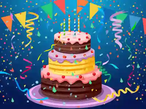 Permainan Birthday cake puzzle secara online