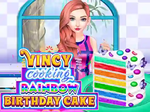 Permainan Vincy Cooking Rainbow Birthday Cake secara online