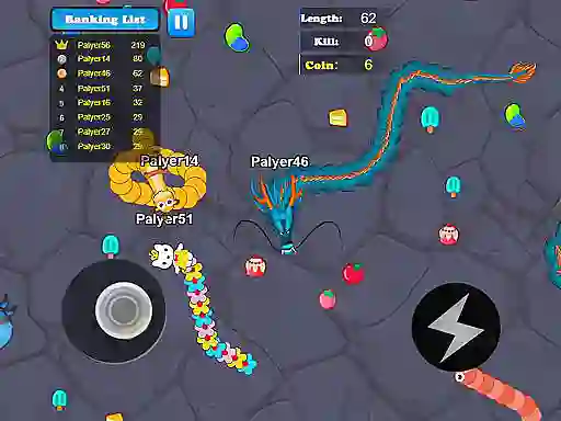 Permainan Greedy Snake Multiplayer Duel secara online
