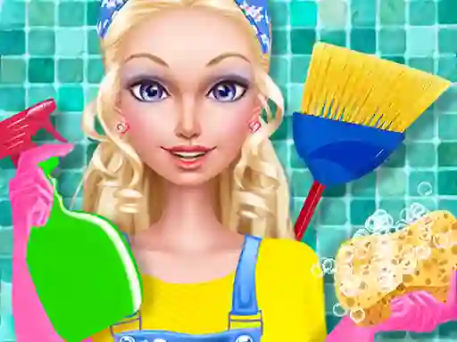 Permainan Fashion Doll House Cleaning secara online