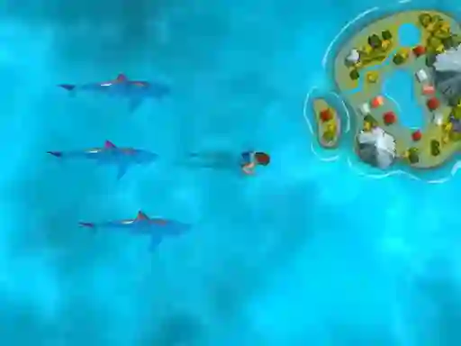 Permainan Survive the Sharks secara online
