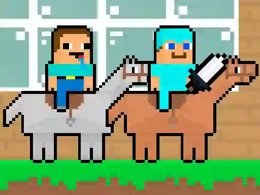 Permainan Noob vs Pro HorseCraft secara online