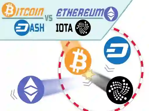 Permainan Bitcoin vs Ethereum Dash Iota secara online