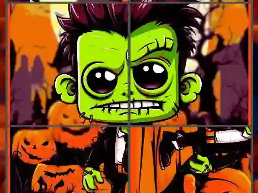 Permainan Franky & Vampire Halloween Puzzle secara online