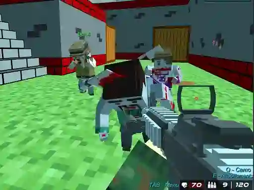 Permainan Shooting Zombie Blocky Gun Warfare secara online