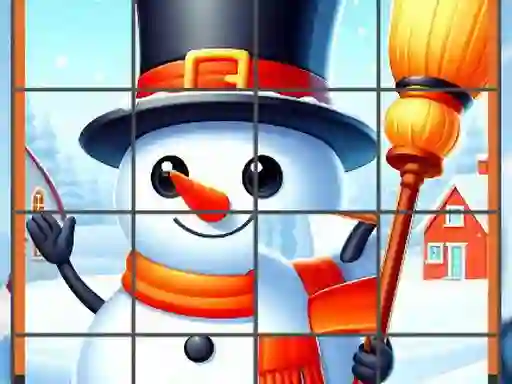 Permainan Happy Snowman Puzzle secara online