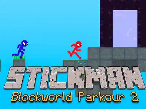 Permainan Stickman Blockworld Parkour 2 secara online