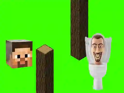 Permainan Spinning Skibidi Toilet Flappy Minecraft secara online