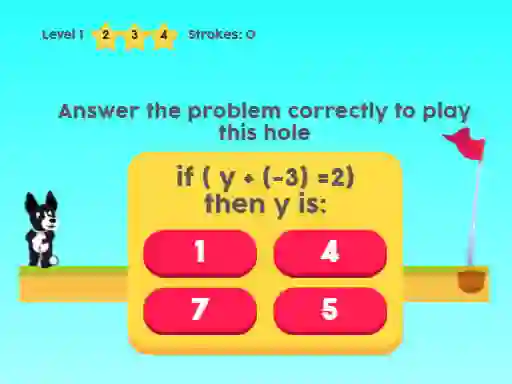 Permainan MathPup Golf 4 Algebra secara online
