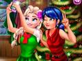 Permainan Selfie Natal Ladybug dan Elsa secara online