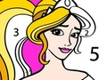 Permainan Mewarnai Putri Dengan Angka  secara online