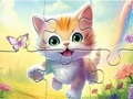 Permainan Puzzle Jigsaw: Anak Kucing Dengan Kupu-Kupu  secara online