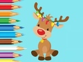 Permainan Buku Mewarnai: Rusa Natal yang Lucu  secara online