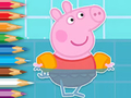 Permainan Buku Mewarnai: Peppa Berenang  secara online