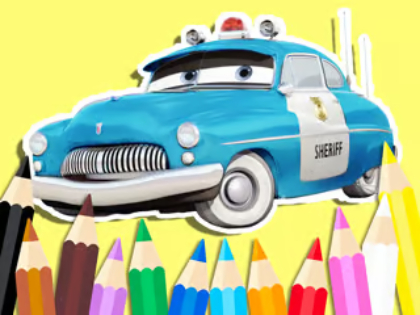 Permainan Buku Mewarnai: Sheriff Mobil  secara online