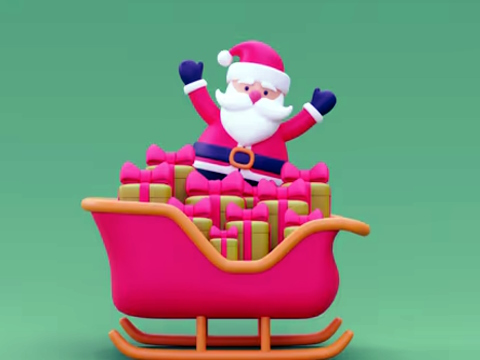 Permainan Pengendara Kereta Luncur Natal 3D  secara online