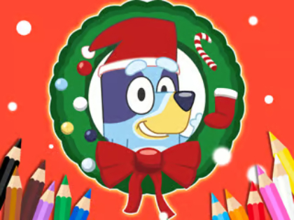 Permainan Buku Mewarnai: Bluey Santa Claus  secara online