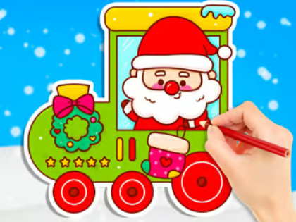 Permainan Buku Mewarnai: Kereta Natal  secara online