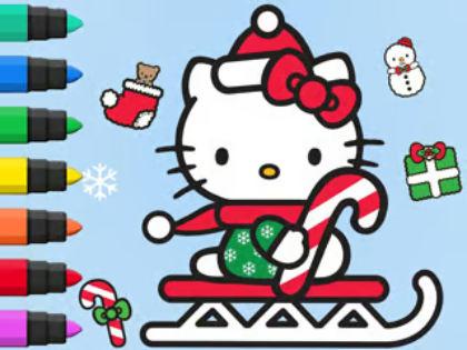 Permainan Buku Mewarnai: Hello Kitty Natal  secara online