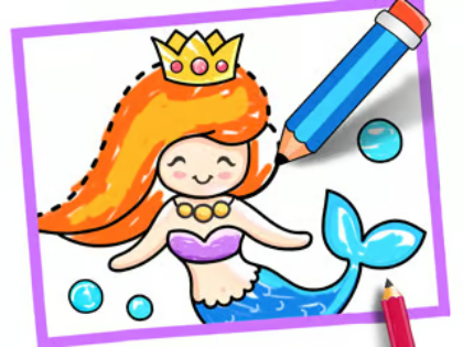 Permainan Menggambar Balita: Mermaid  secara online