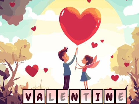 Permainan Alphawords tersembunyi Valentine  secara online