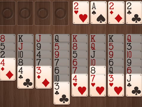 Permainan Freecell kayu  secara online