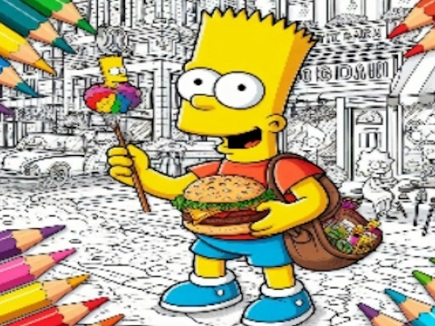 Permainan Back To School Simpsons Mewarnai Buku  secara online