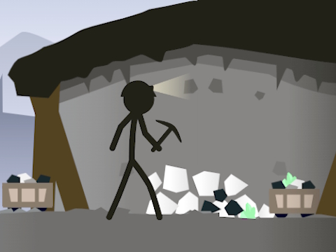 Permainan Simulator penambangan stickman  secara online