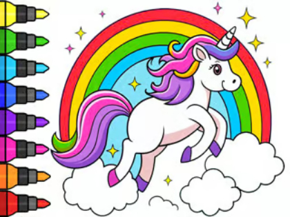 Permainan Buku mewarnai: unicorn ajaib  secara online