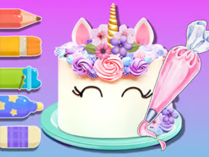 Permainan Buku mewarnai: kue unicorn  secara online