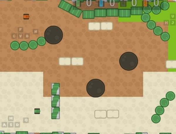 Permainan 1 2 3 4 Player Tank Game 2D  secara online