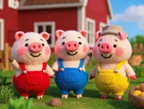 Permainan Temukan Perbedaannya: 3 Babi Kecil  secara online