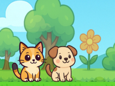 Permainan Anjing dan kucing manis  secara online