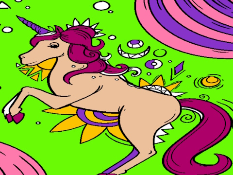 Permainan Halaman mewarnai unicorn ajaib  secara online