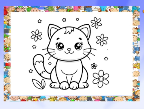Permainan Buku mewarnai kucing yang indah  secara online