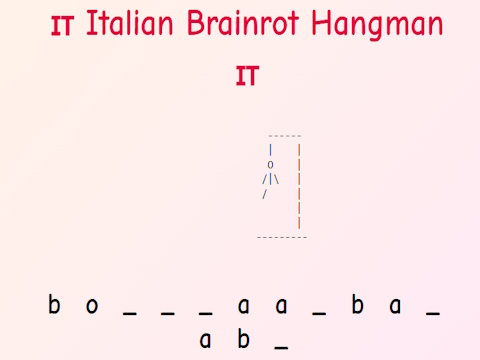 Permainan Hangman Brainrot Italia!  secara online