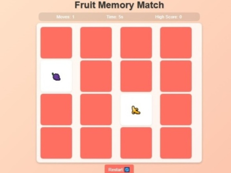 Permainan Pencocokan memori buah  secara online